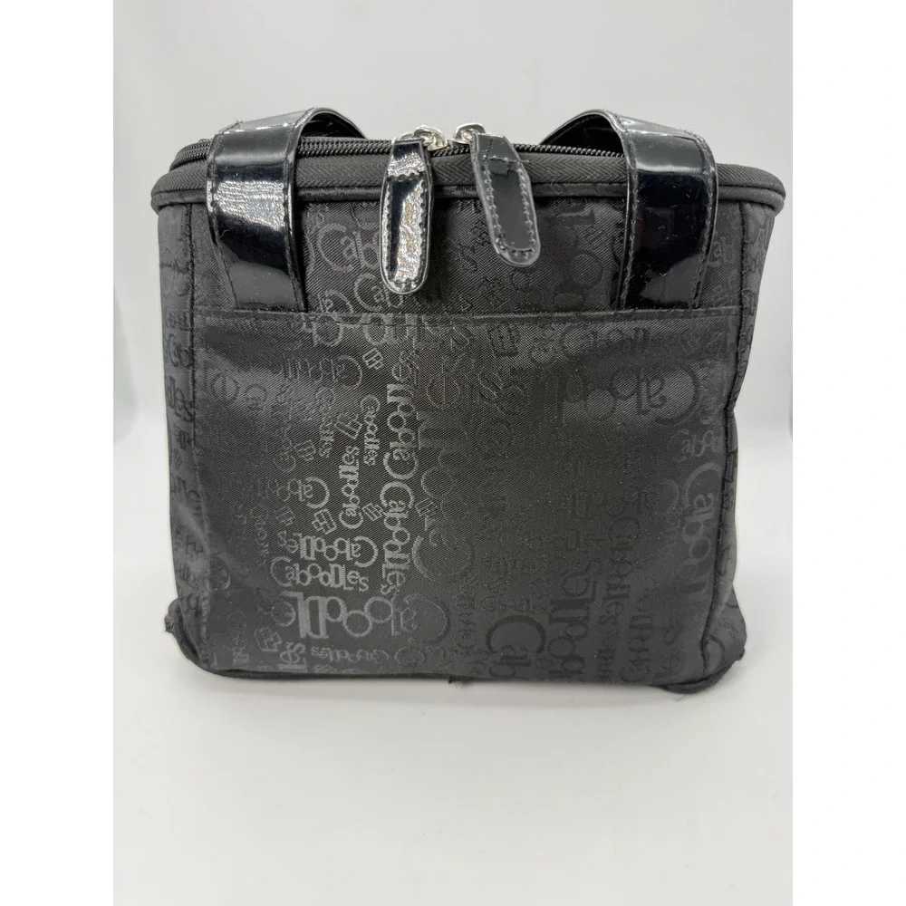 Caboodles Black Logo Print Hanging Toiletry Bag Makeup Organizer Travel Case
